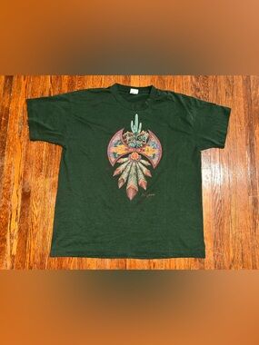 Vintage XL 90’s Aztec Arizona Green Single Stitch Shirt